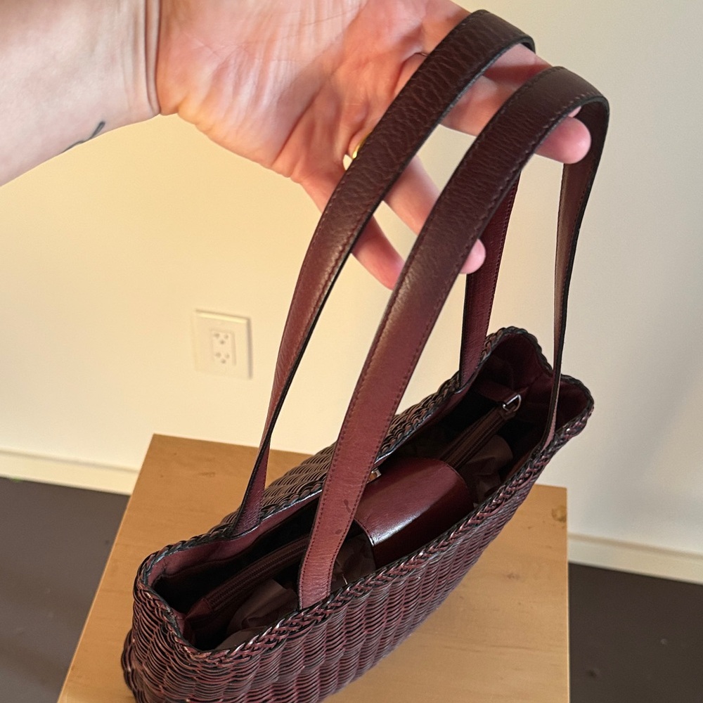 FOSSIL Brown Leather Woven Shoulder Bag - Picture 6 of 6